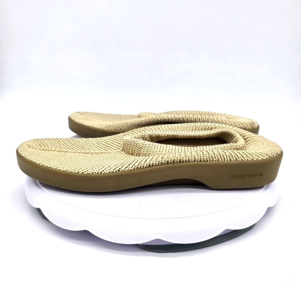 Arcopedico Shoe Women's 9 / 40 Elio Parodi Biege Knit Mesh Comfort Flats Vegan
